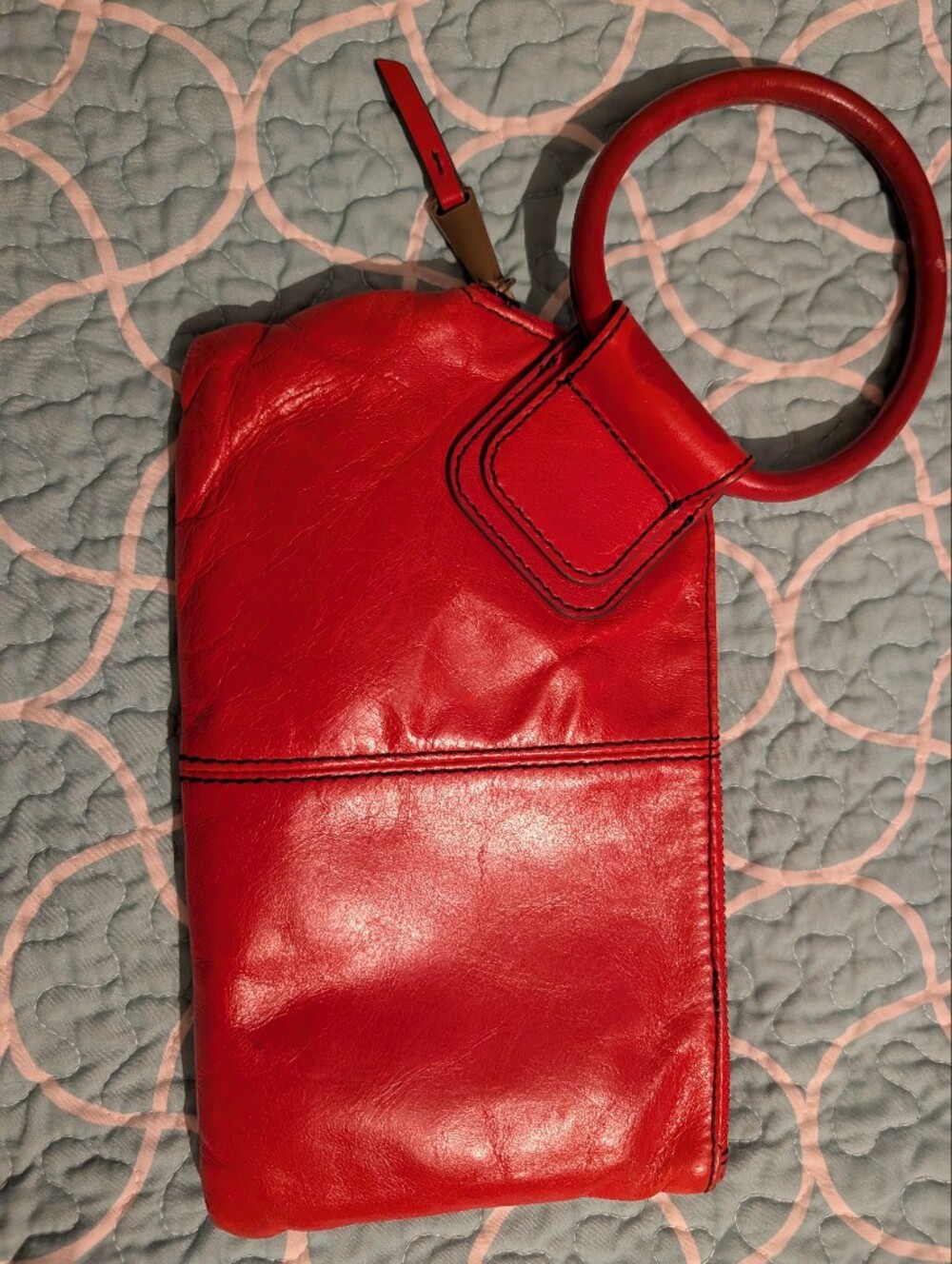 HOBO Red Leather Wristlet Clutch - Picture 2 of 4